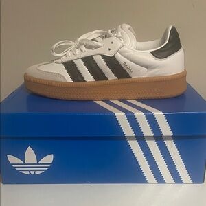 Adidas Samba White and Black with Gum Sole
